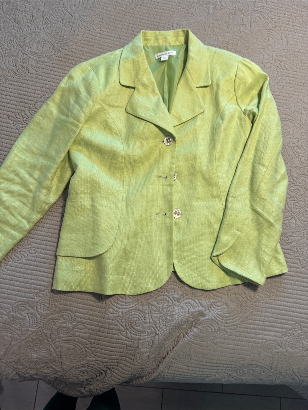 Coldwater Creek Lime Green Tailored Blazer